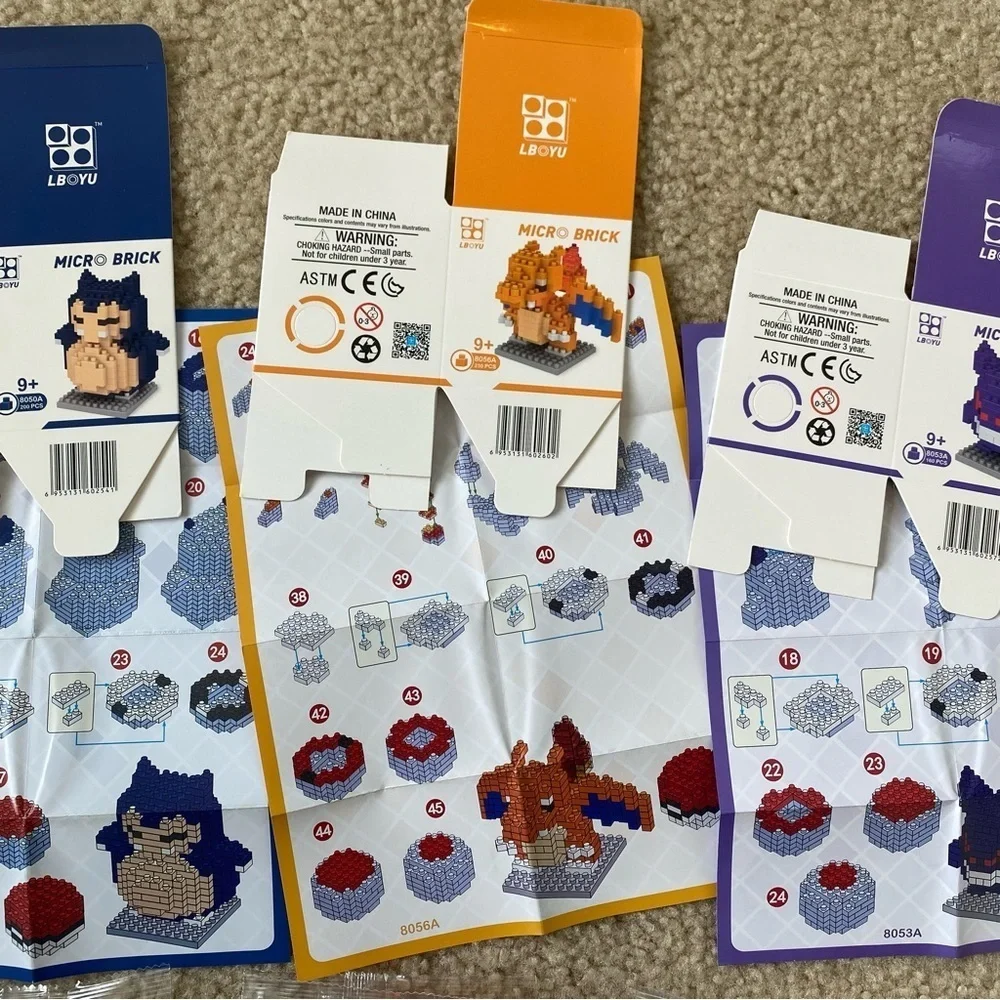 Micro Brick 4 Sets 4D Anime Figurines NWT